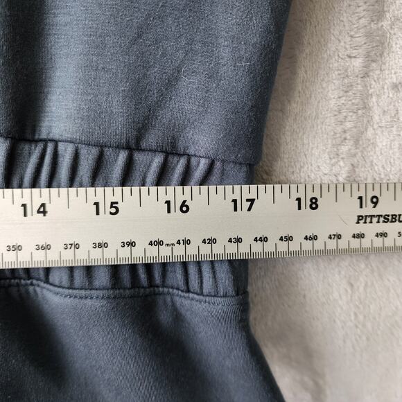 Spanx Airluxe Romper Womens XL Elastic Drawstring Waist Storm Blue Shorts Pocket - Picture 6 of 7